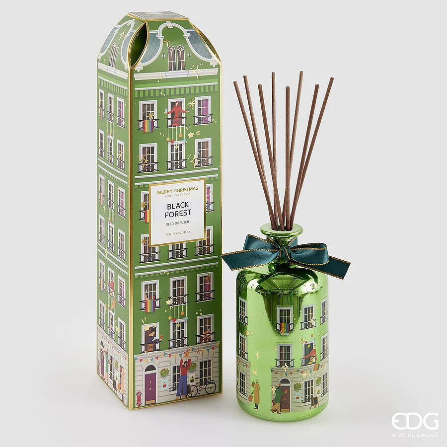 EDG Enzo De Gasperi Profumatore Bottiglia di Natale Rue de Rivoli 500 Ml H 35 Cm Black Forest Vert