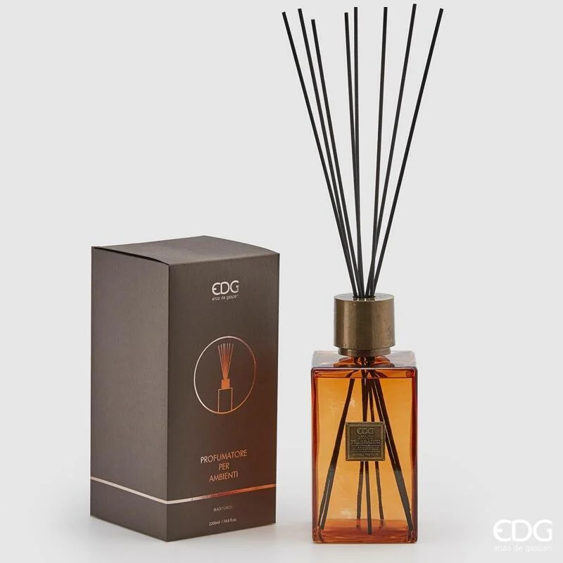 EDG Enzo De Gasperi Profumatore Bottiglia Quadrata 2.200 Ml H 27 Cm Black Forest  Scatola Regalo