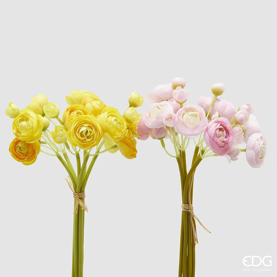 EDG Enzo De Gasperi Ranuncolo Bouquet x6 Ass. H 30 Cm Pianta Artificiale Mix Giallo 1 Pz