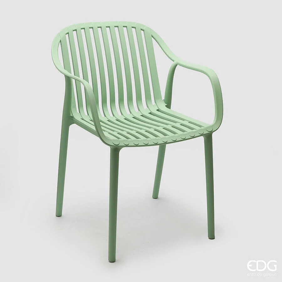 EDG Enzo De Gasperi Sedia Righe Contract Verde Chiaro Plastica