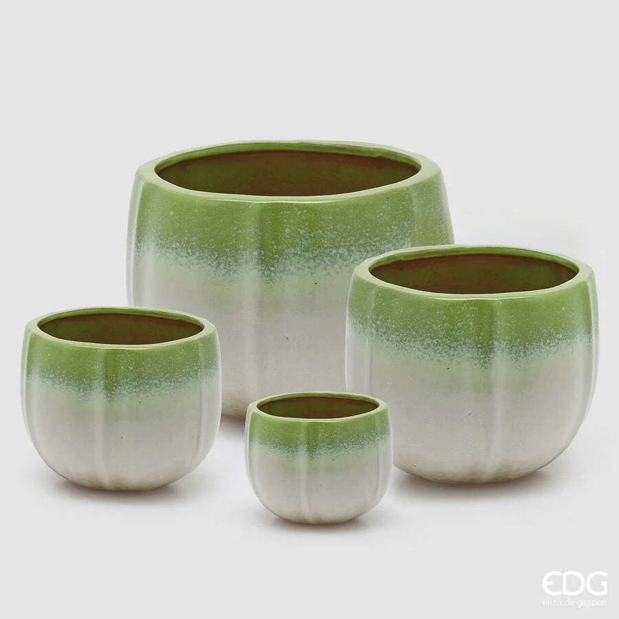 EDG Enzo De Gasperi Set 4 Vasi Atlas Spicchi Ciotola Mix Verde