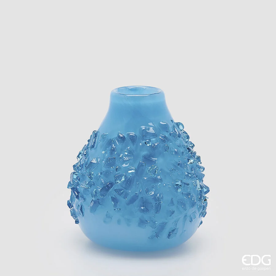 EDG Enzo De Gasperi Vaso Gemme Goccia H 28 Cm D 27 Cm Blu