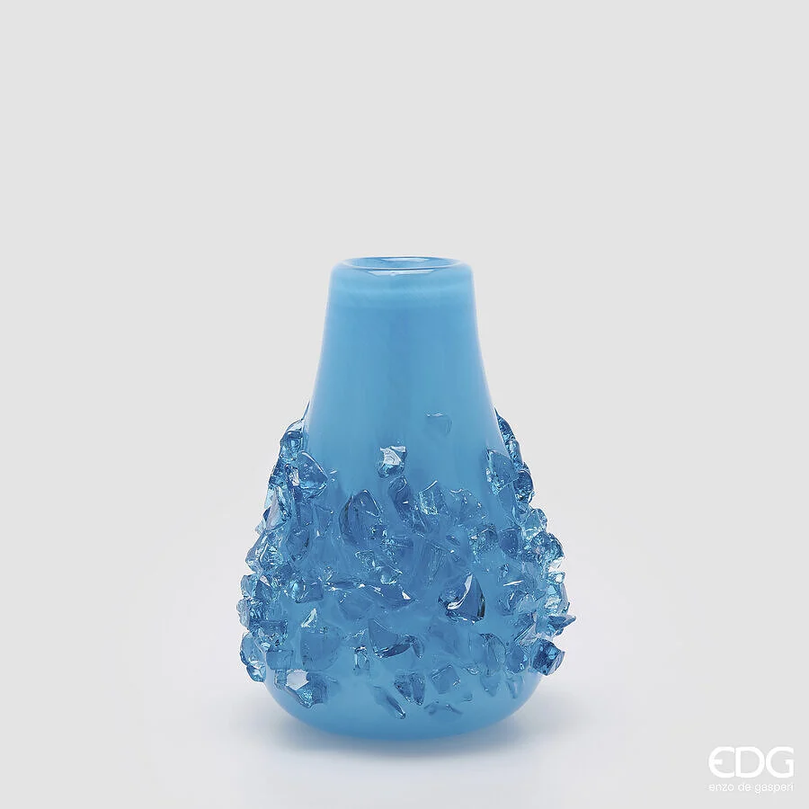EDG Enzo De Gasperi Vaso Gemme Goccia H 29 Cm D 21 Cm Blu