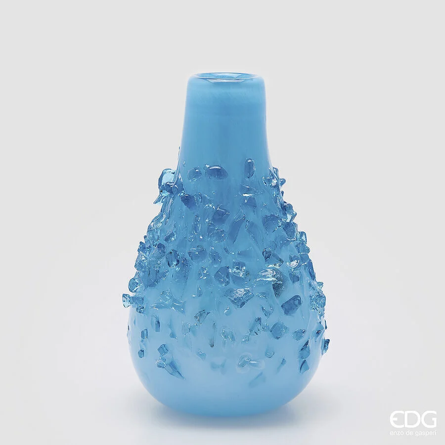 EDG Enzo De Gasperi Vaso Gemme Goccia H 40 Cm D 25 Cm Blu