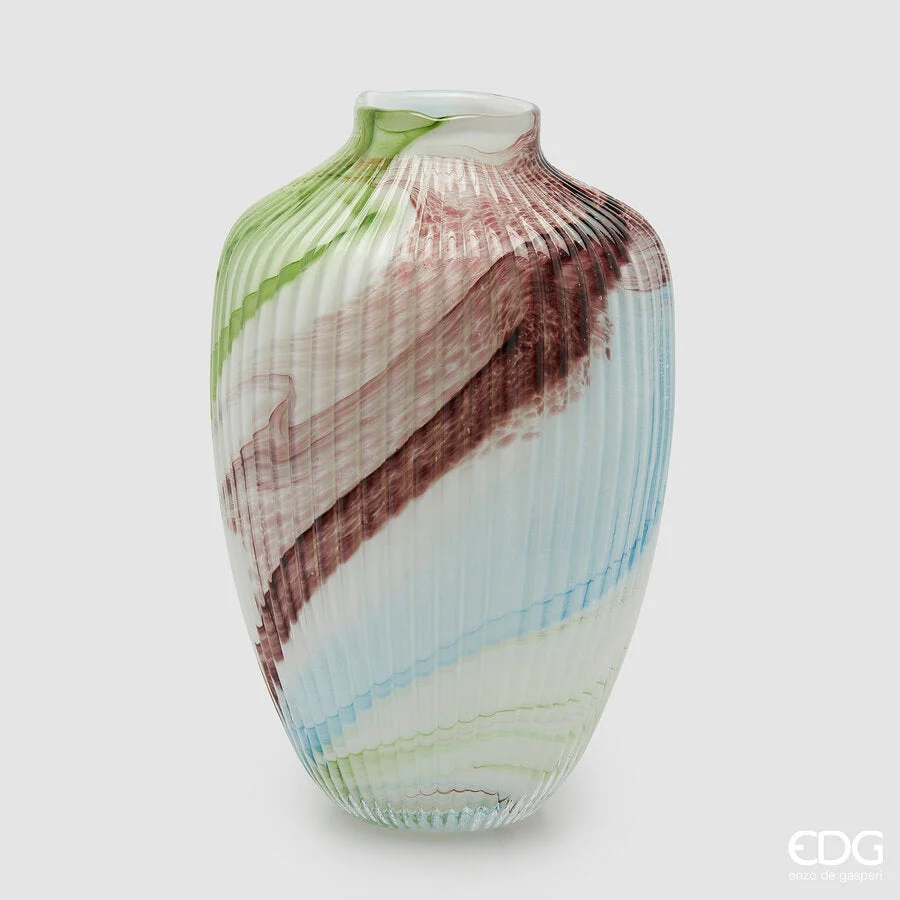 EDG Enzo De Gasperi Vaso Macula Anfora H 36 Cm D 25 Cm Waterproof Vetro Mix Verde