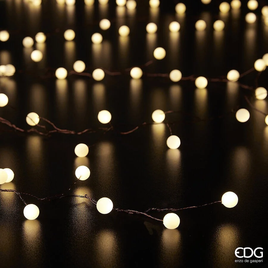 EDG Enzo De Gasperi Filo Luce Sfere di Natale 180 Microled D 1 Cm L 5,7 Mt