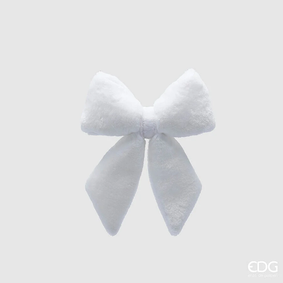 EDG Enzo De Gasperi Fiocco Natale Furry H 30 Cm L 28 Cm White