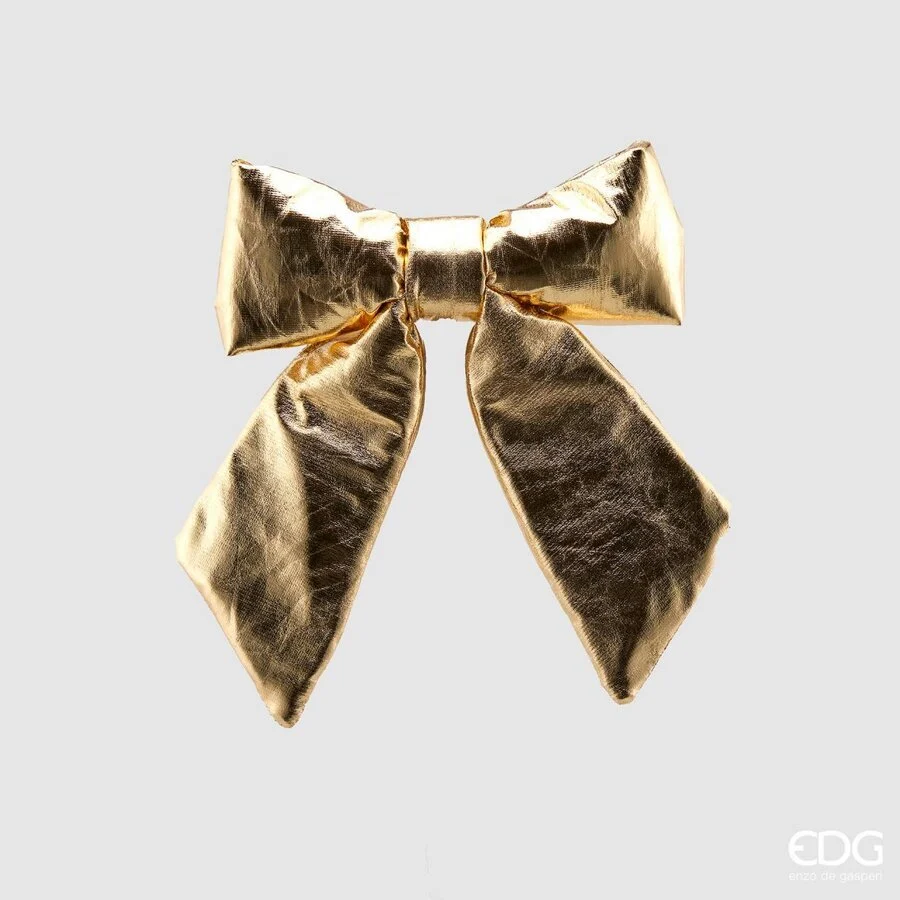 EDG Enzo De Gasperi Fiocco Natale Lamé 22 x 26 Cm Gold