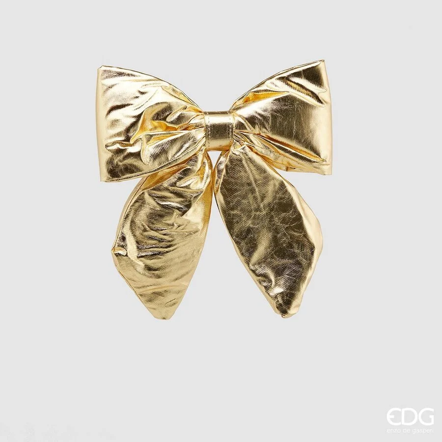 EDG Enzo De Gasperi Fiocco Natale Lamé 28 x 30 Cm Gold