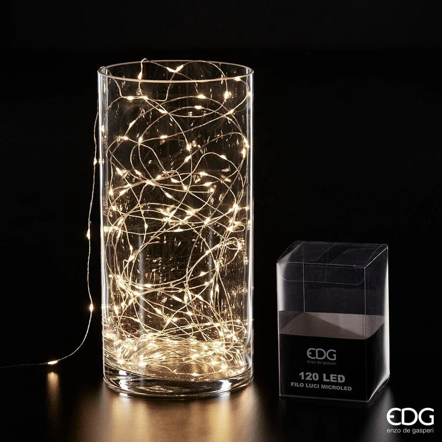 EDG Enzo De Gasperi Luci Natale MicroLed X 120 9 + 3 Mt Ivory