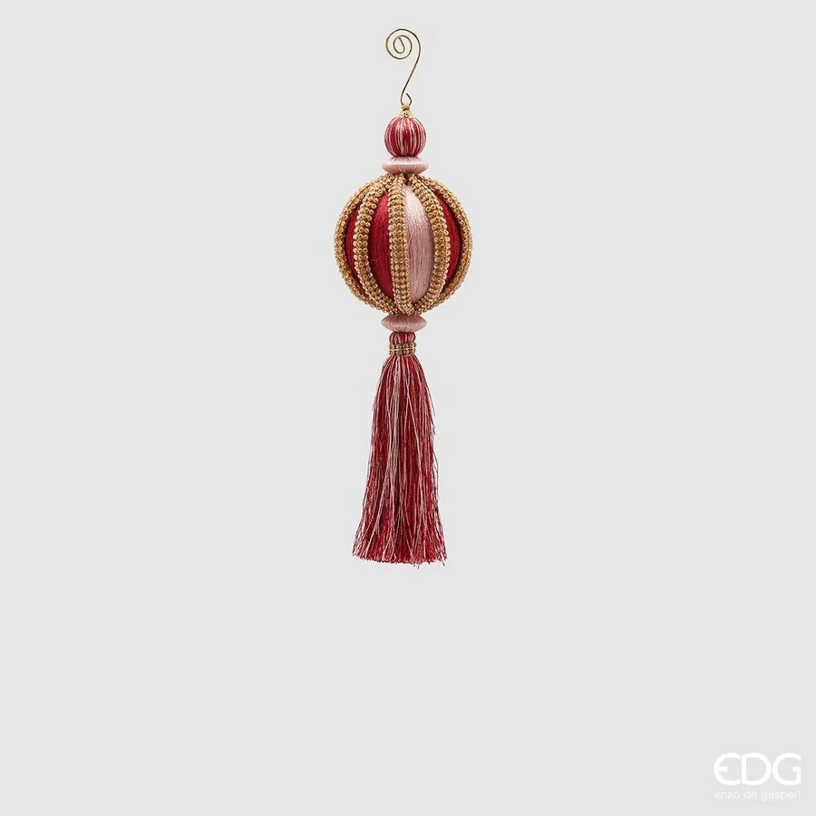 EDG Enzo De Gasperi Palla Natale Silk Zirc - Meriadia. H 28 Cm D 8 Cm Pink