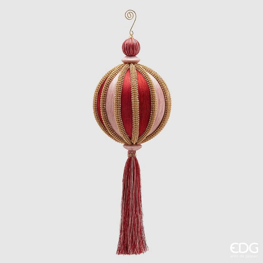 EDG Enzo De Gasperi Palla Natale Silk Zirc - Meriadia. H 40 Cm D 15 Cm Two Pink