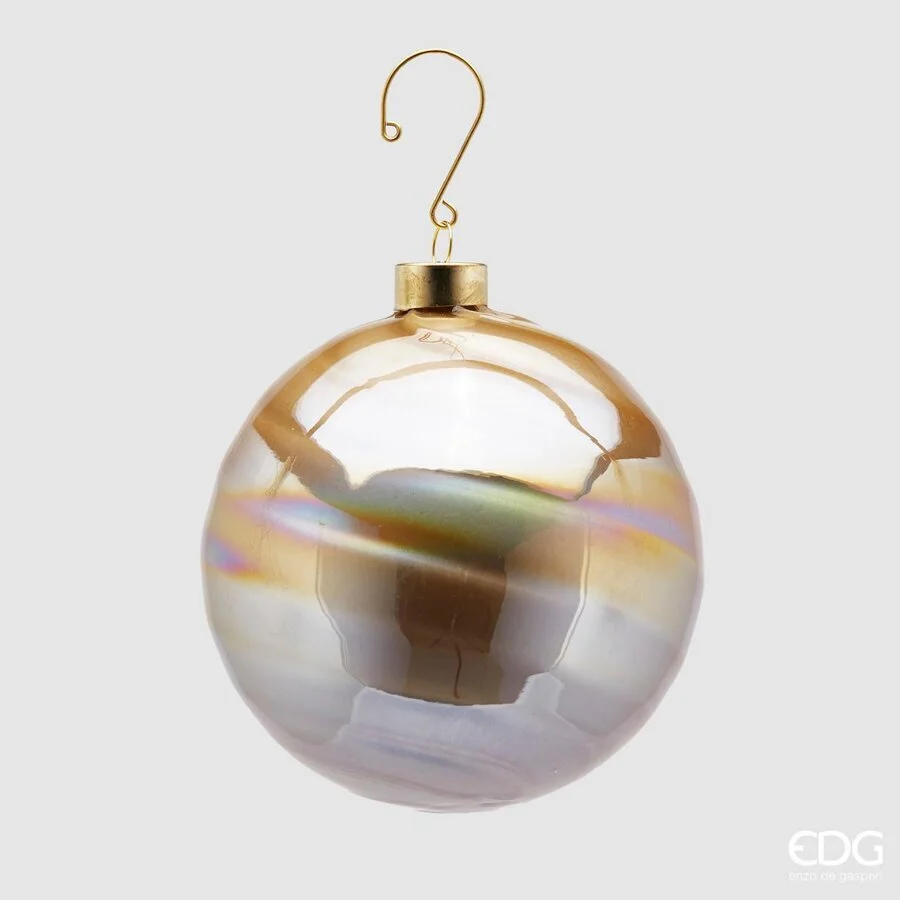 EDG Enzo De Gasperi Palla Natale Vetro spiral D 12 Cm Gold