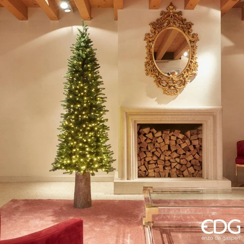 EDG Enzo De Gasperi Albero di Natale Pino Slim Verde H 210 Cm D 81 Cm 480 MiniLed