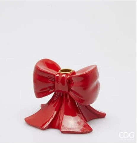 EDG Enzo De Gasperi Portacandela Fiocco H 11 Cm L 13 Cm L 13 Cm Red