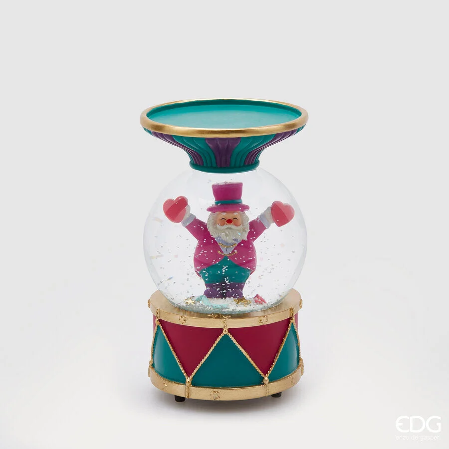EDG Enzo De Gasperi Portacandela Natale Sferacqua Circo Carillon H 17 Cm Multicolor