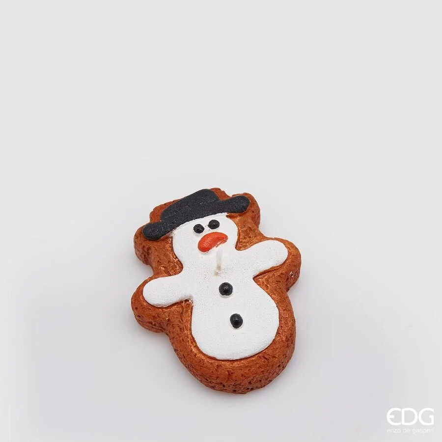 EDG Enzo De Gasperi Set 2 Candele Uomoneve Marzapane Natale H 6 Cm White