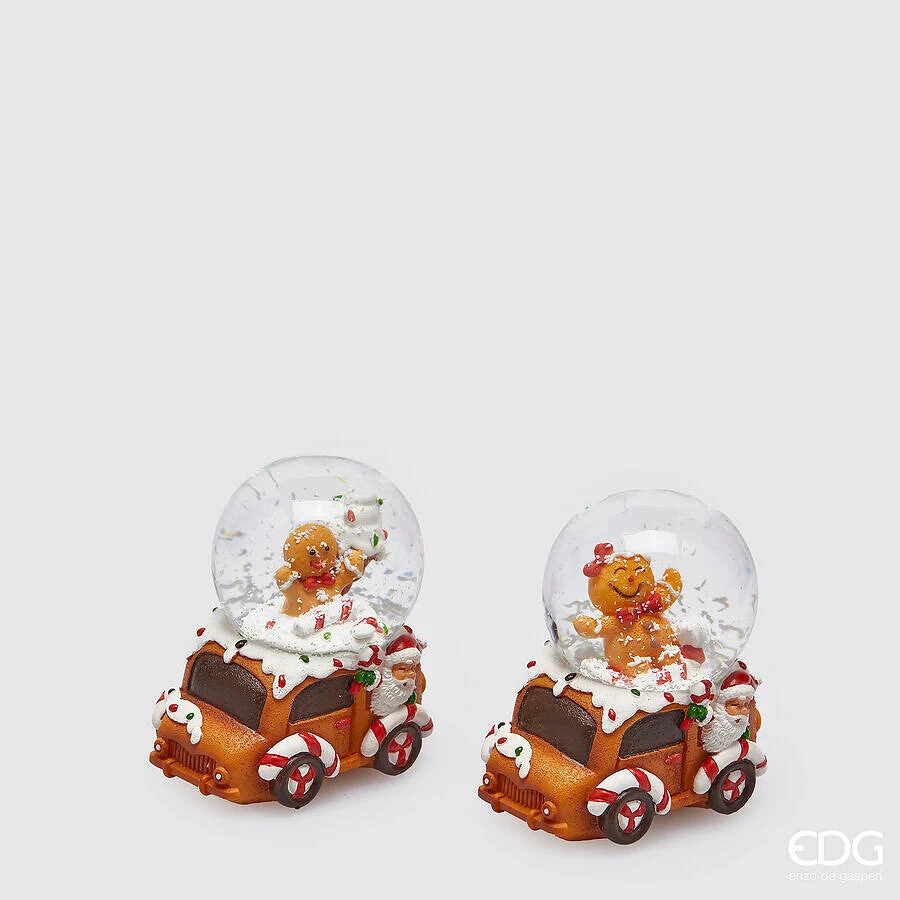 EDG Enzo De Gasperi Sfera Acqua Natale Biscotto Marzapane H 7 Cm D 4,5 Cm Ass. Multicolor 1 Pz