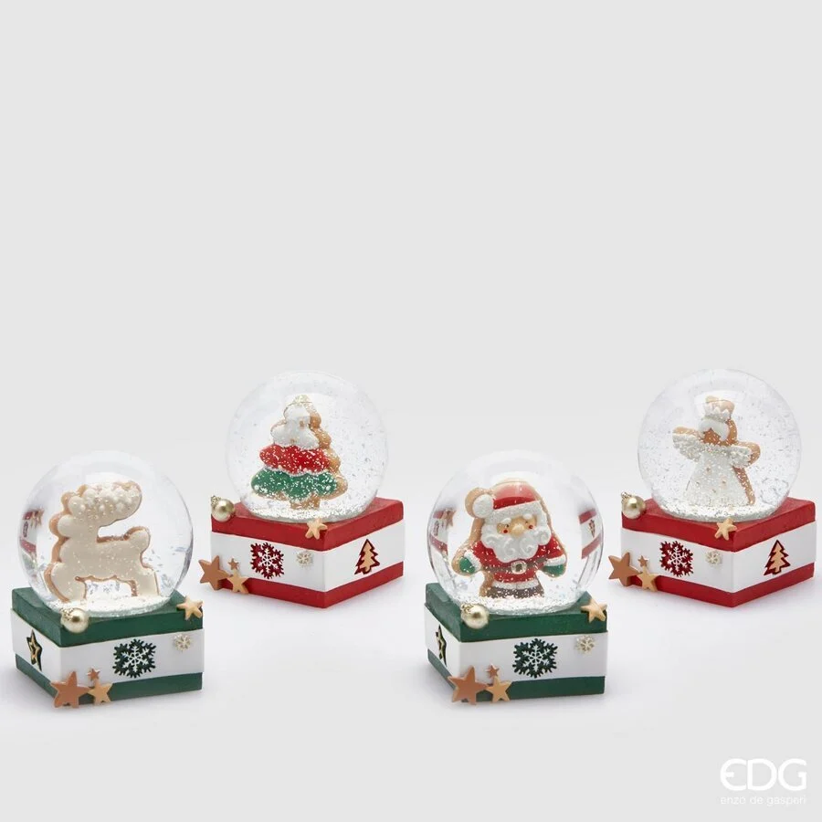 EDG Enzo De Gasperi Sfera Acqua Natale Marzapane H 9 Cm D 6,5 Cm Ass. Multicolor 1 Pz