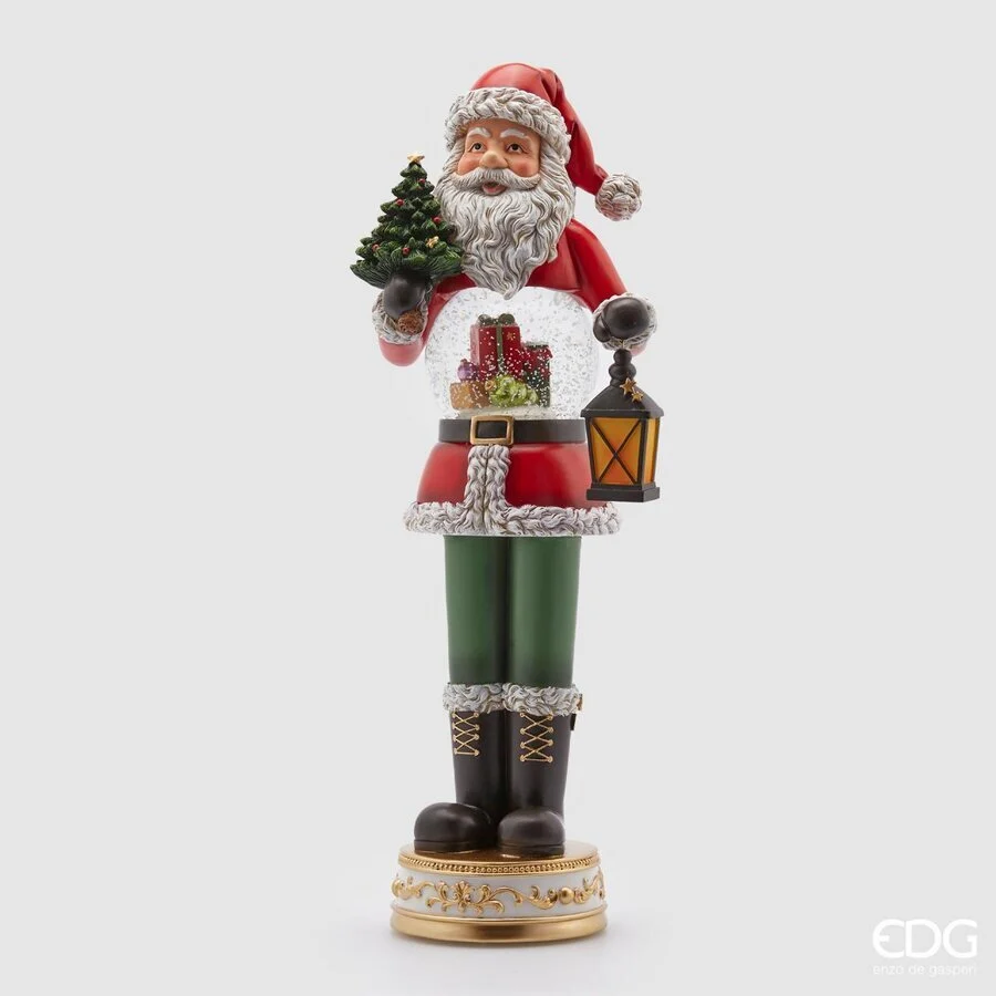 EDG Enzo De Gasperi Sferacqua Babbo Natale Lanterna con Led H 50 Cm D 13 Cm Green Red