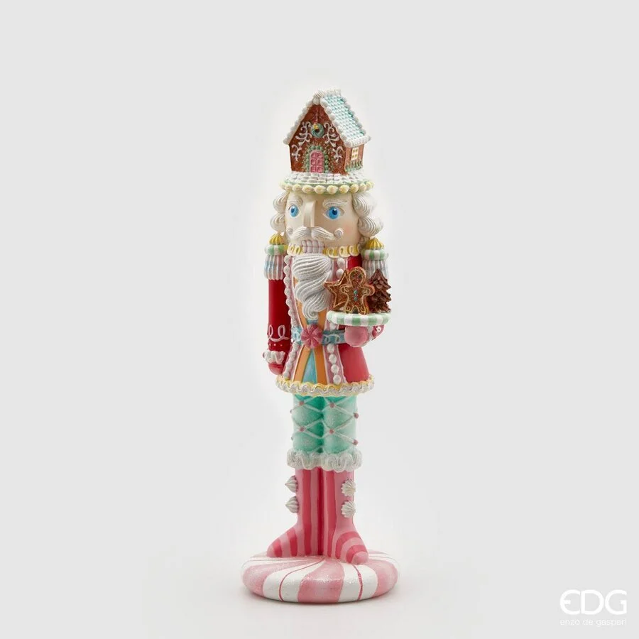 EDG Enzo De Gasperi Soldatino Marzapane di Natale Poly H 45 Cm Greeen Pink
