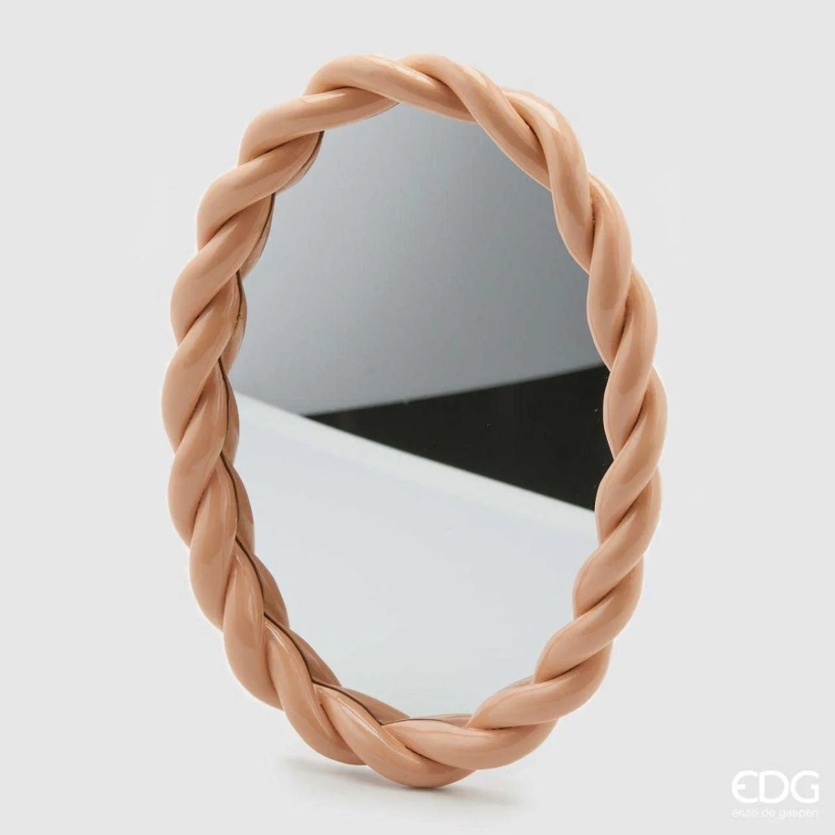 EDG Enzo De Gasperi Specchio Torchon Ovale 26 x 35 Cm Pink