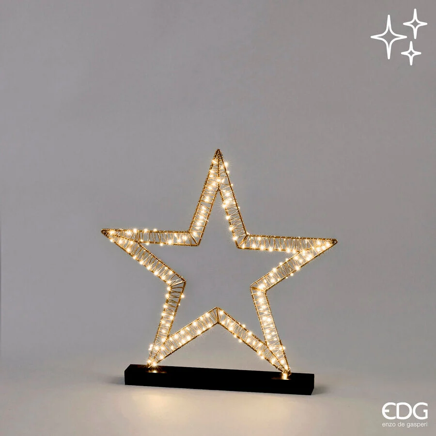 EDG Enzo De Gasperi Stella di Natale MicroLed 190 D 50 Cm Flat Cavo 3 Mt Ivory