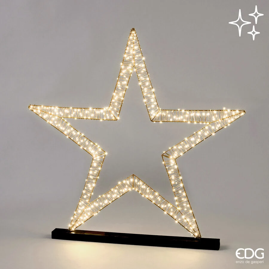 EDG Enzo De Gasperi Stella di Natale MicroLed 480 D 90 Cm Flat Cavo 3 Mt Ivory