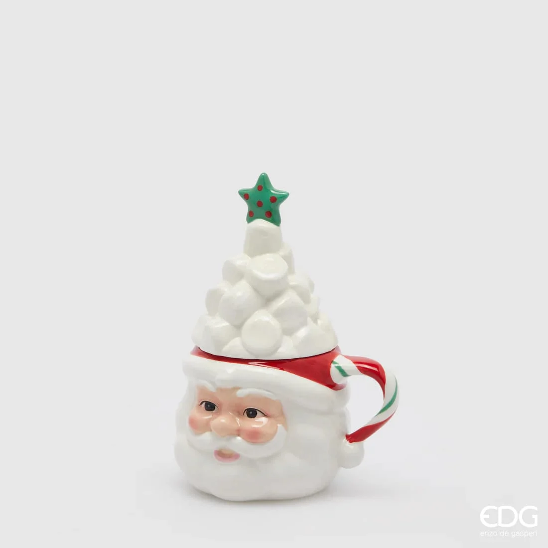 EDG Enzo De Gasperi Tazza Babbo Natale H 18 Cm D 10 Cm White Red