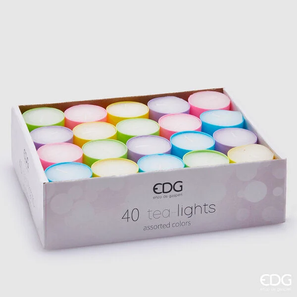EDG Enzo De Gasperi Tealight 5 Ass. 40pz H.2,3 D.3,8 C3 Multicolor