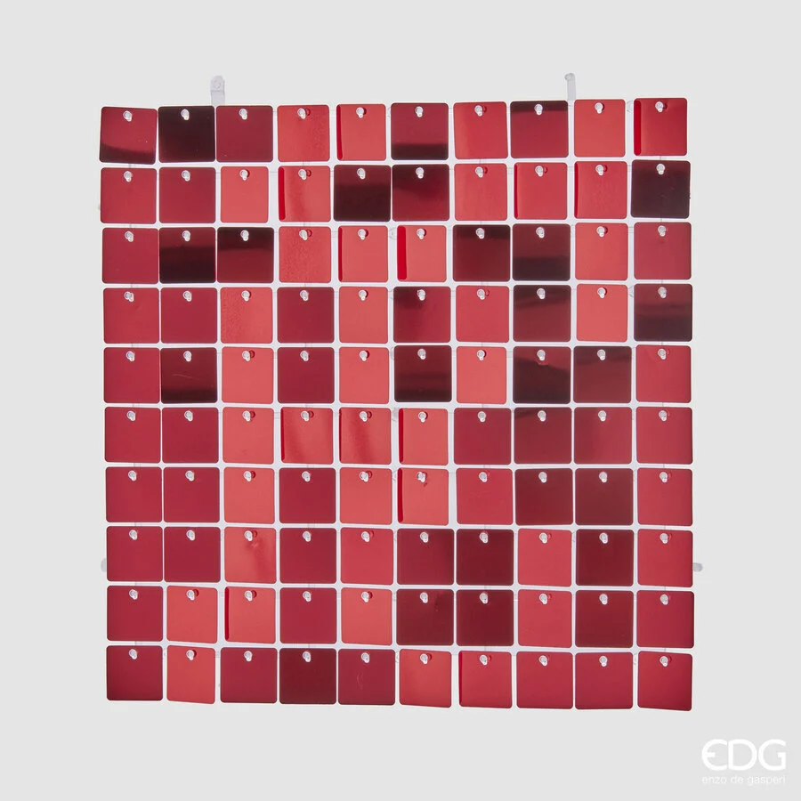 EDG Enzo De Gasperi Tenda Natale Glitter Quadrato  30 x 30 Cm Burgundy