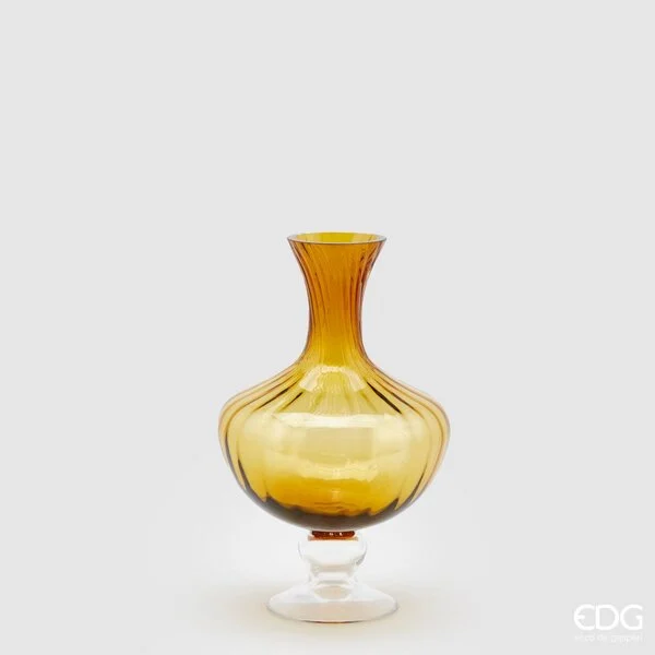 EDG Enzo De Gasperi Vaso Anfora Righe H 30 Cm D 20 Cm Scatola Regalo Amber