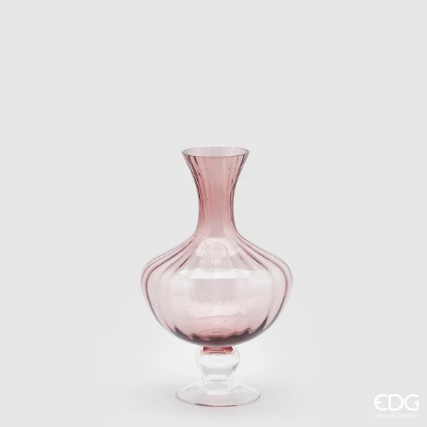 EDG Enzo De Gasperi Vaso Anfora Righe H 30 Cm D 20 Cm Scatola Regalo Antique Pink