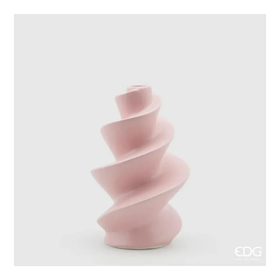 EDG Enzo De Gasperi Vaso Avvitato H 26 Cm D 16 Cm Pink