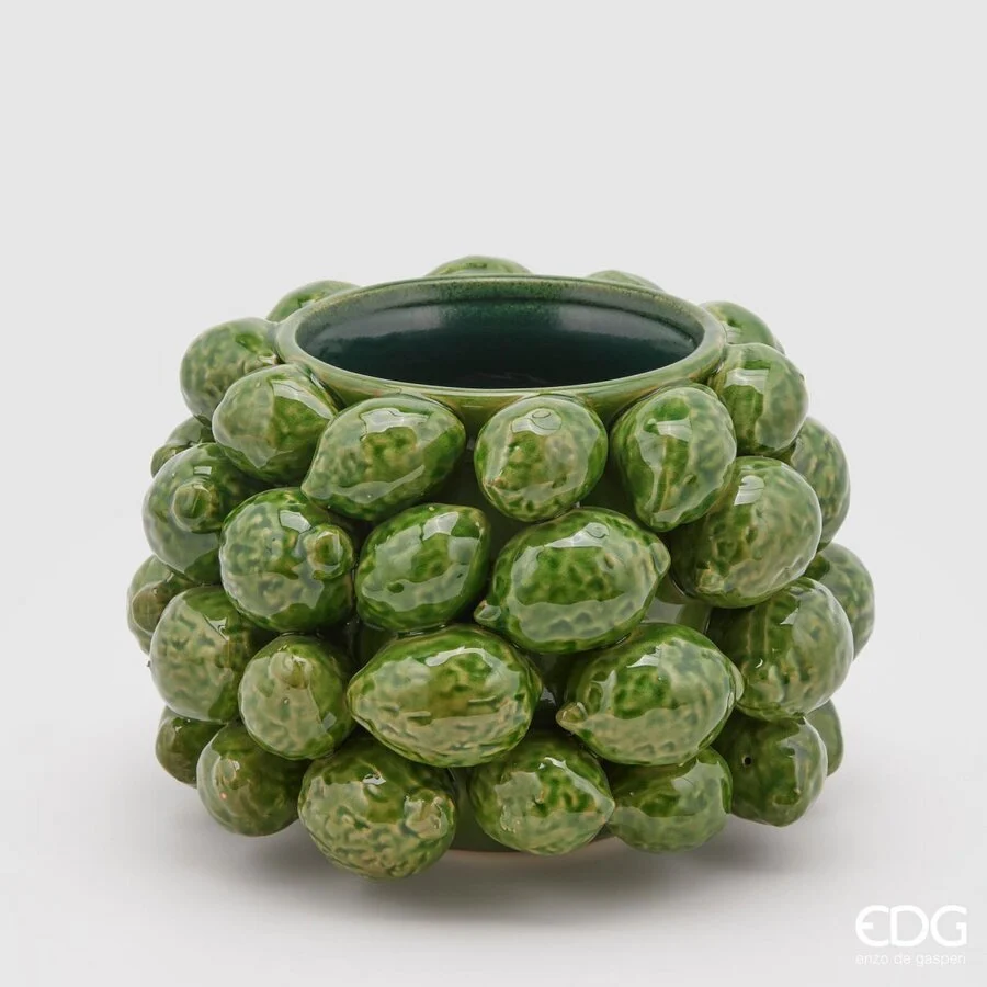 EDG Enzo De Gasperi Vaso Chakra Limoni H 19 Cm D 28 Cm 36 Frutti Light Green