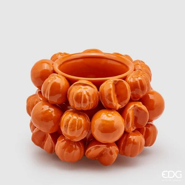 EDG Enzo De Gasperi Vaso Chakra Mandarino H 19 Cm D 28 Cm 30 Frutti Orange