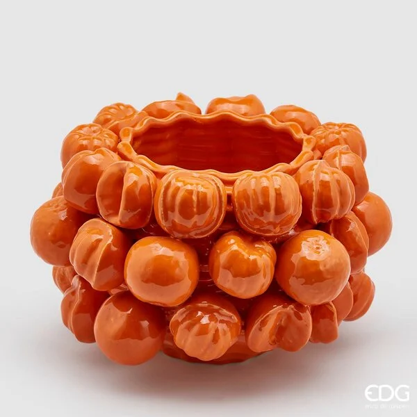 EDG Enzo De Gasperi Vaso Chakra Mandarino H 22 Cm D 31 Cm 38 Frutti Orange