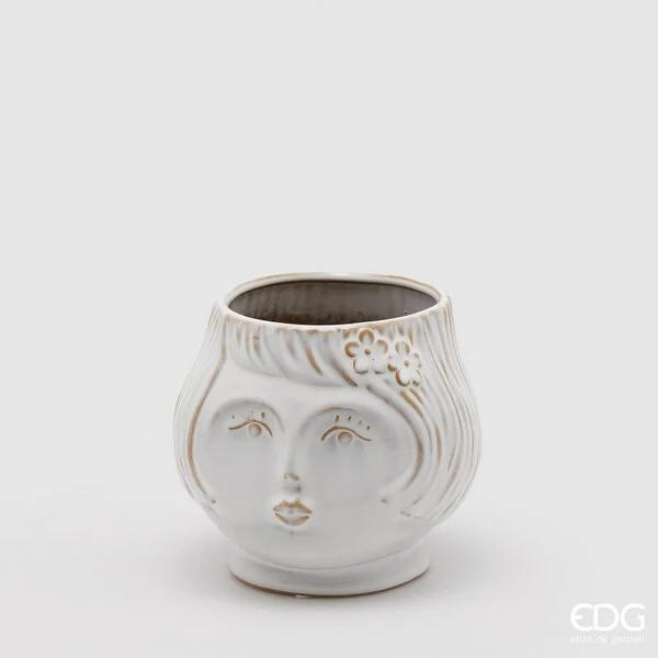 EDG Enzo De Gasperi Vaso Faccia Lady H.14 D.16 Ivory Avorio