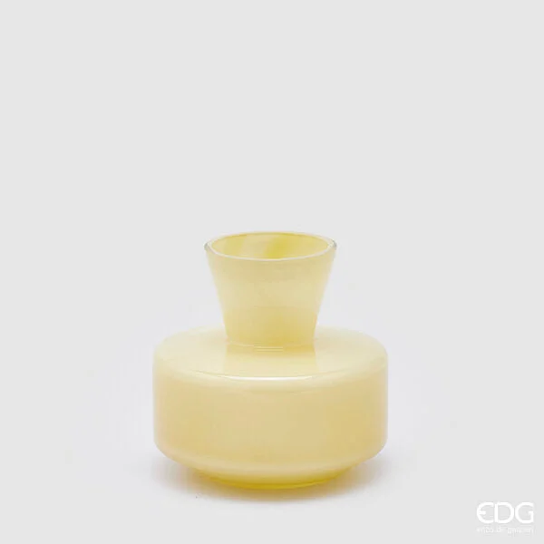 EDG Enzo De Gasperi Vaso Rotondo con Collo H 15 Cm D 16 Cm Waterproof Light Yellow
