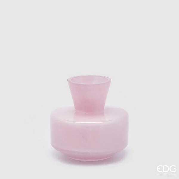 EDG Enzo De Gasperi Vaso Rotondo con Collo H 15 Cm D 16 Cm Waterproof Pale Pink