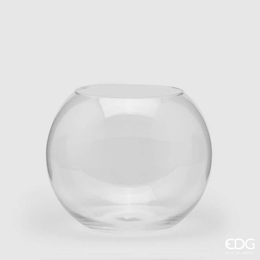 EDG Enzo De Gasperi Vaso Sfera H 24,5 Cm D 30 Cm Vetro Natural Trasparente