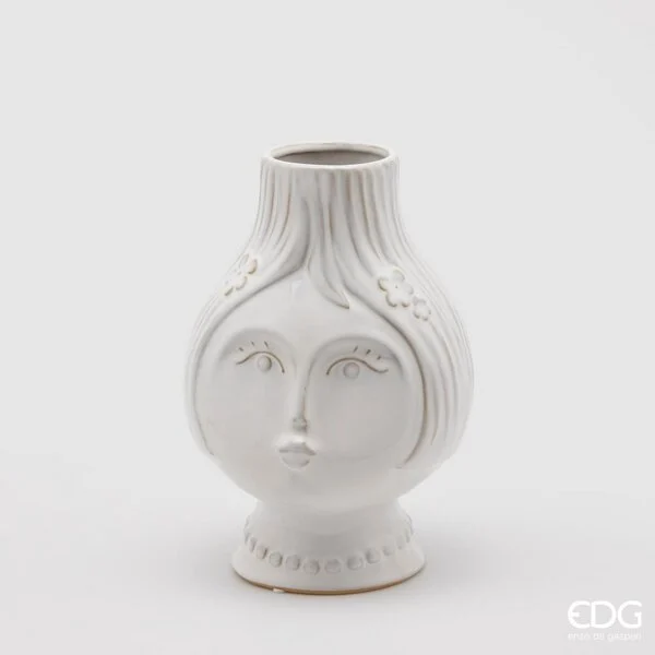 EDG Enzo De Gasperi Vaso Testa Lady H.23 D.15 Ivory Avorio