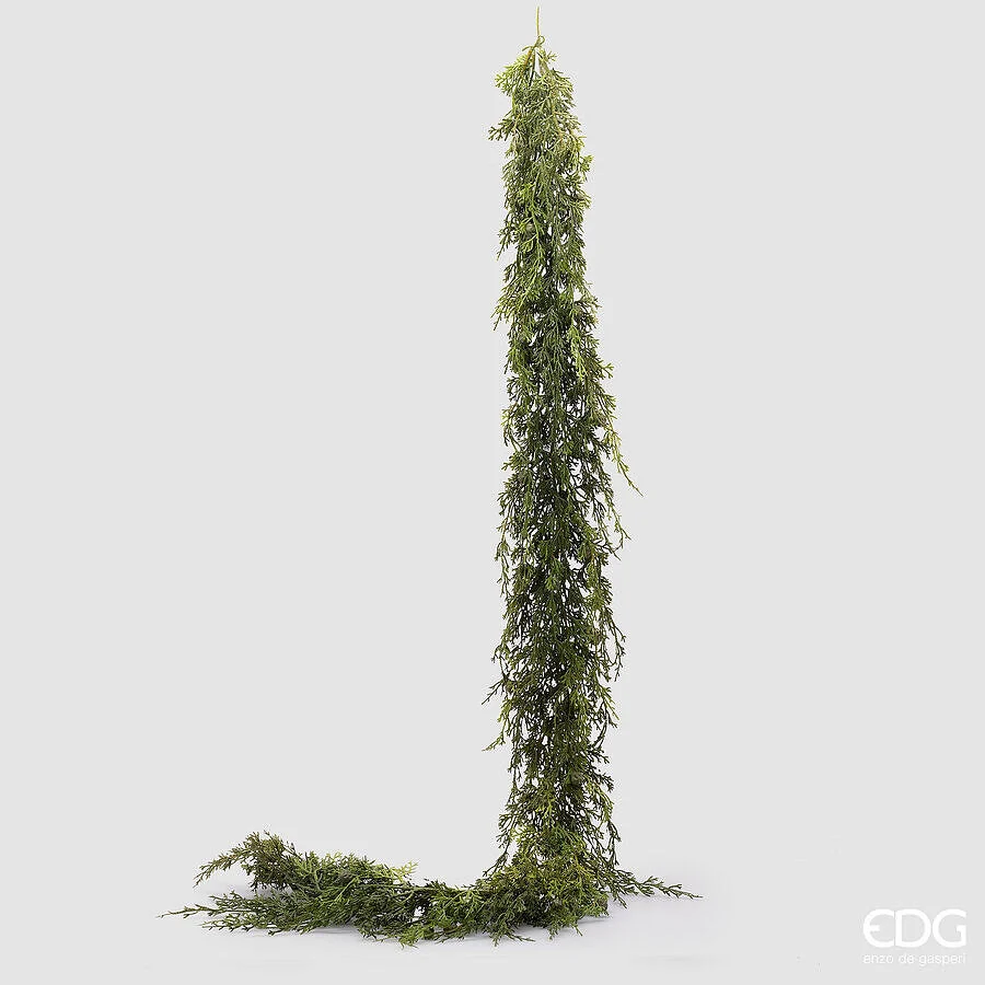 EDG Enzo De Gasperi Festone di Natale Ghirlanda Thuja con Bacche L 195 Cm Verde
