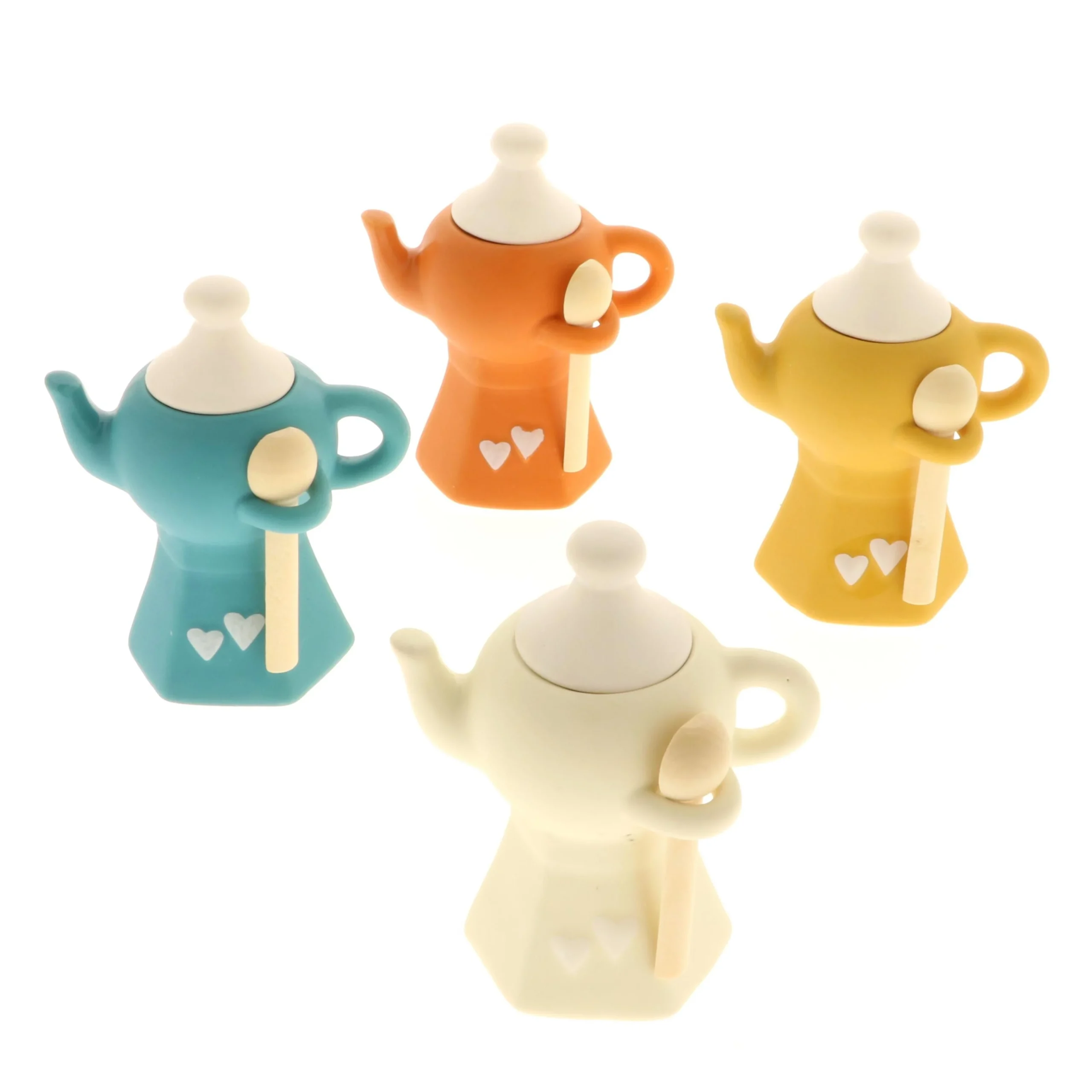 ETM Bomboniera Caffe Moka 2 Cuori H 12 Cm Colorate 1 Pz