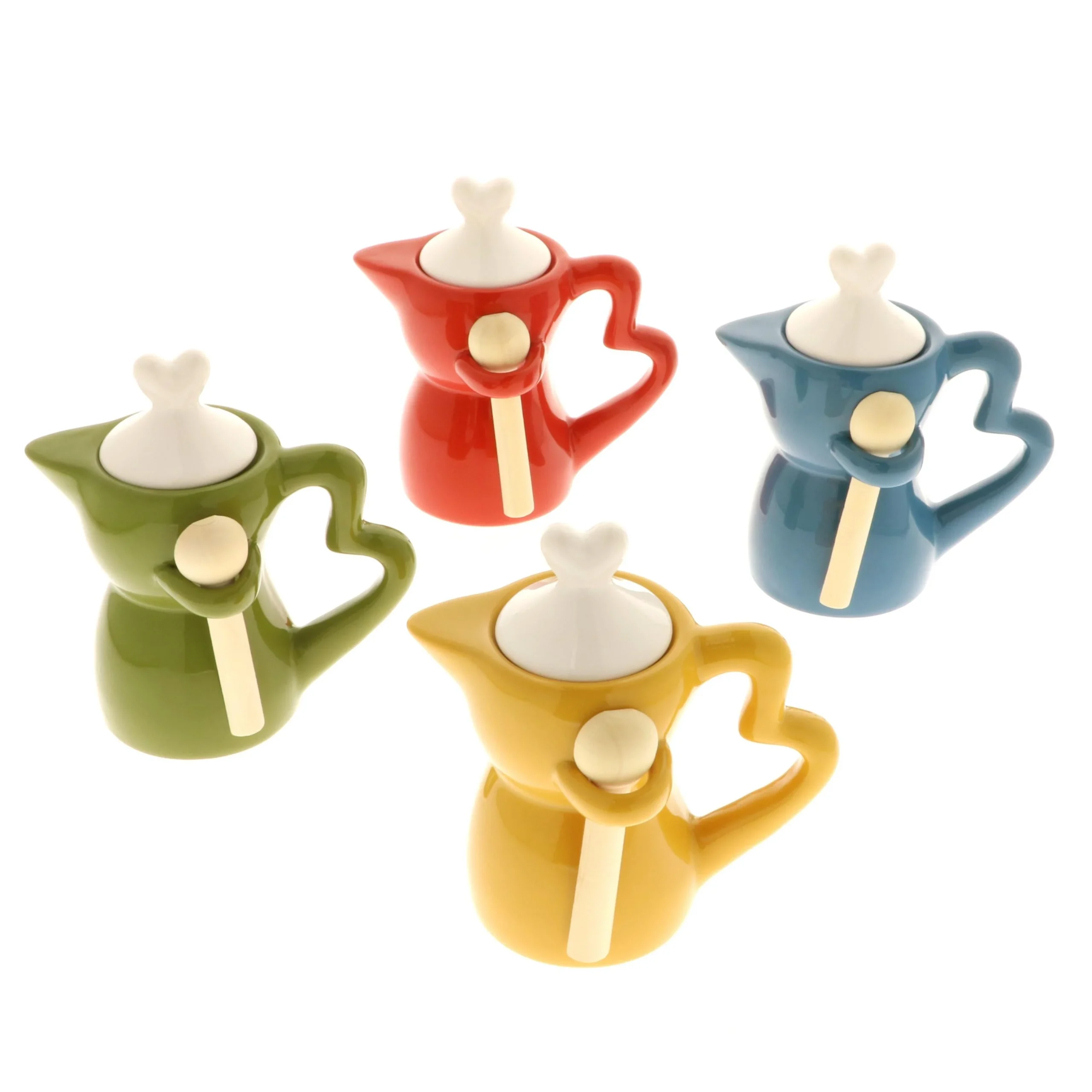 ETM Bomboniera Caffe Moka Manico Cuore H 12 Cm Colorate 1 Pz