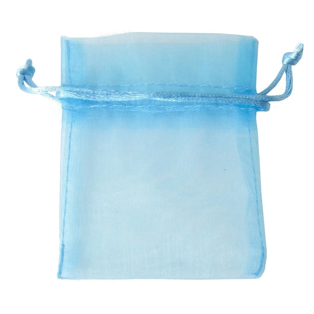 ETM Bag Organza con Tirante 8 x 10 Cm Sacchetto Portaconfetti Cielo 12 Pz