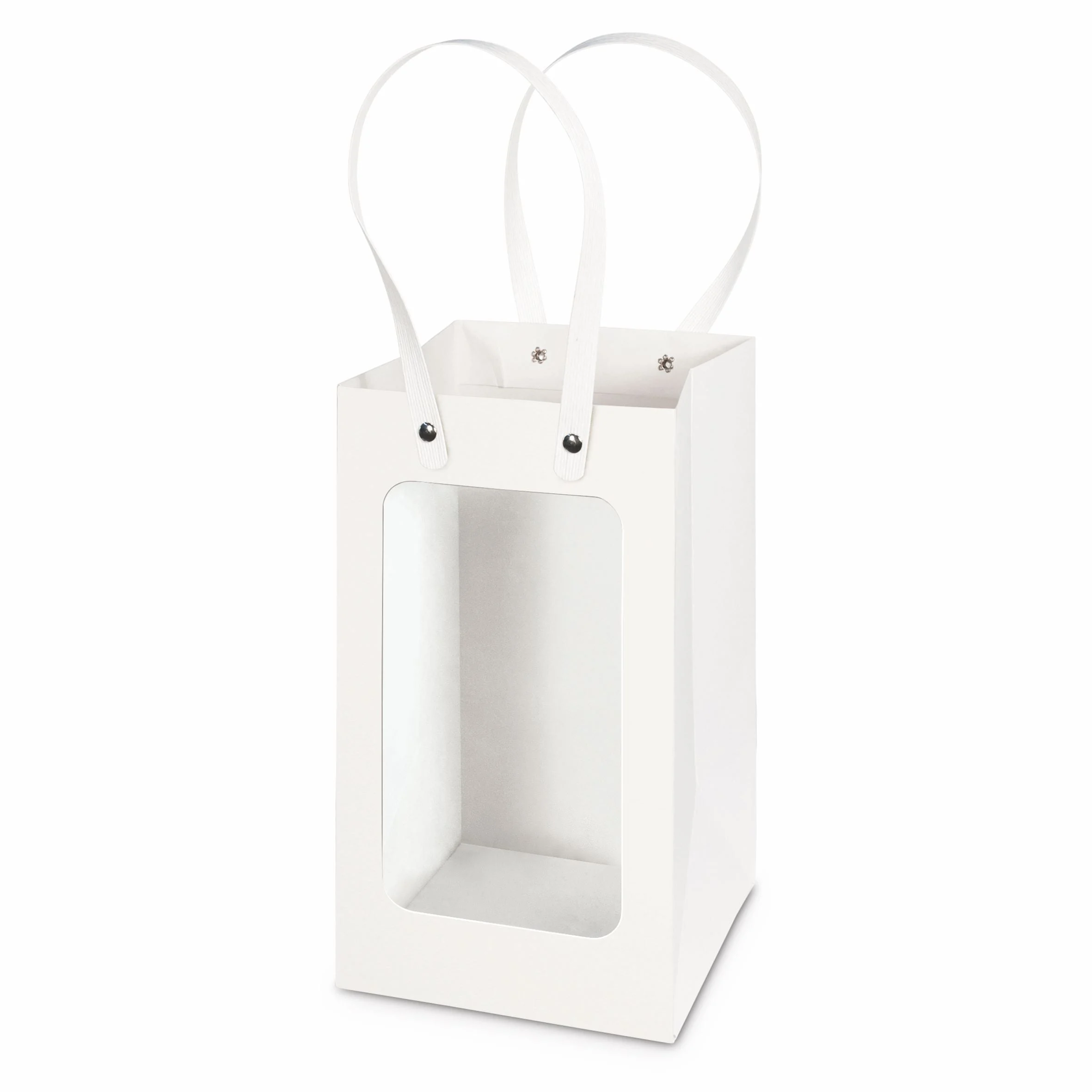 ETM Busta Open Bomboniera Portaconfetti 14 x 14 Cm H 24 Cm Bianco 12 Pz