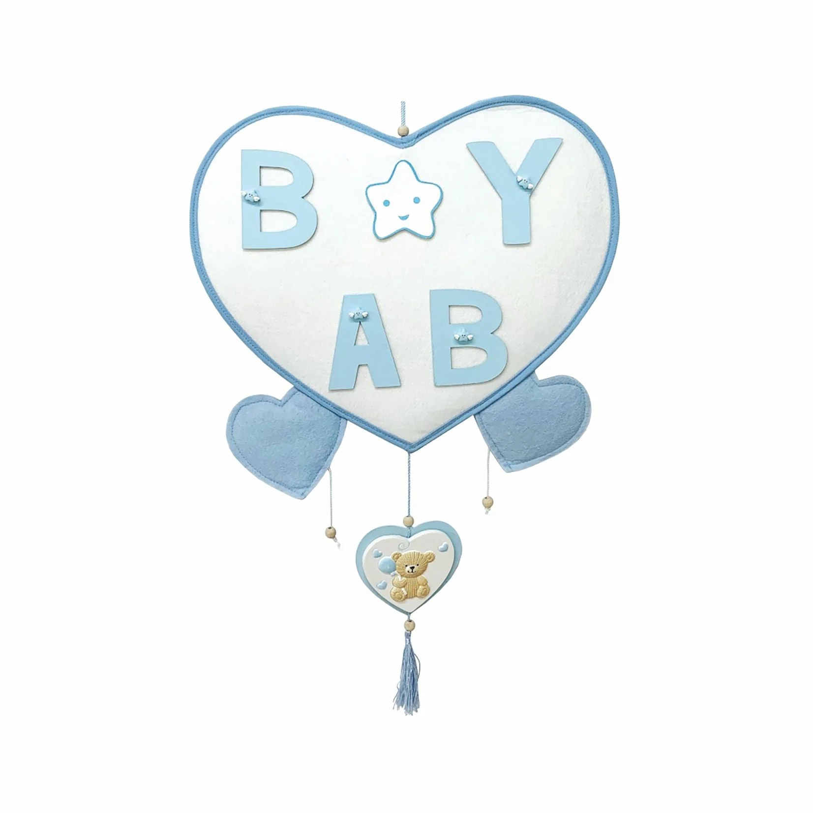 ETM Decorazione Nuvola Baby Cielo 28 x 40 Cm Cuore