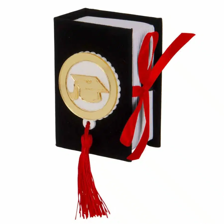 ETM Dottor Libro Laurea Bomboniera 5,5 x 8 Cm Portaconfetti Nero 6 Pz