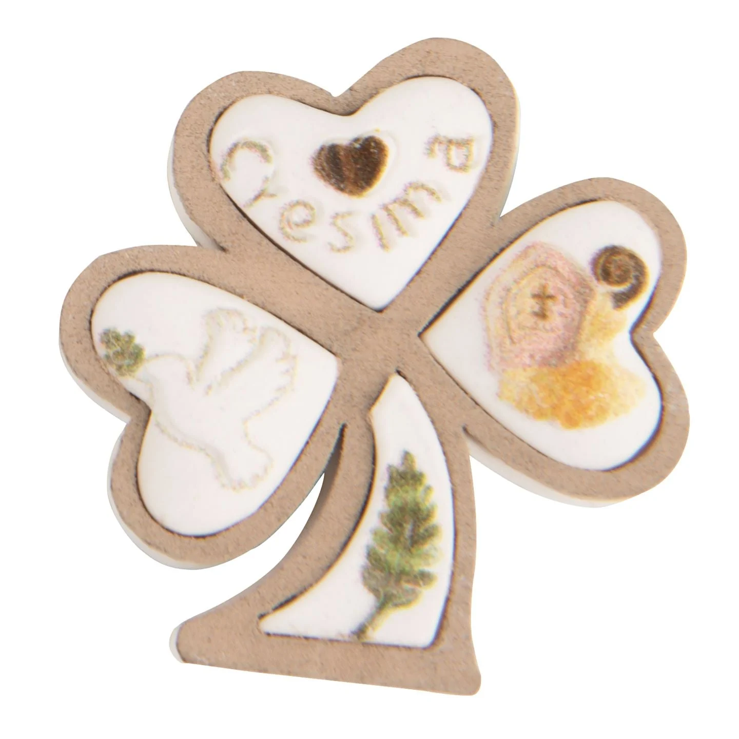 ETM Gesso Trifoglio Cresima 4 Cm Bomboniera 12 Pz